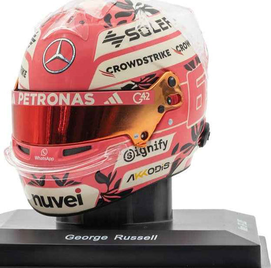 Sparkmodels 1/5 Mini Helmet Mercedes-AMG PETRONAS F1 Team George Russell Miami GP 2025