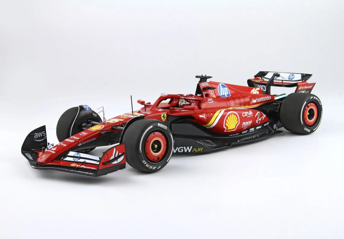 BBR 1/18 Ferrari F1 SF-24 #16 Charles Leclerc Winner Monaco GP 2024 Polifoam Packing - Racing Model Shop