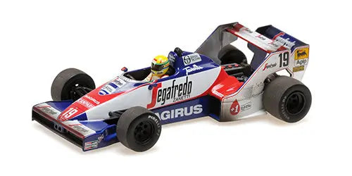 Minichamps 1/43 Toleman Hart TG183B Ayrton Senna Brazilian GP 1984 Dirty Version L.E. 994 Pcs. - Racing Model Shop