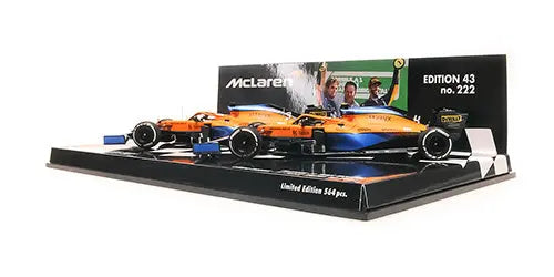 Minichamps 2 car set Mclaren Mcl35m 1-2 Finish Ricciardo/Norris Italian Gp 2021 image 1