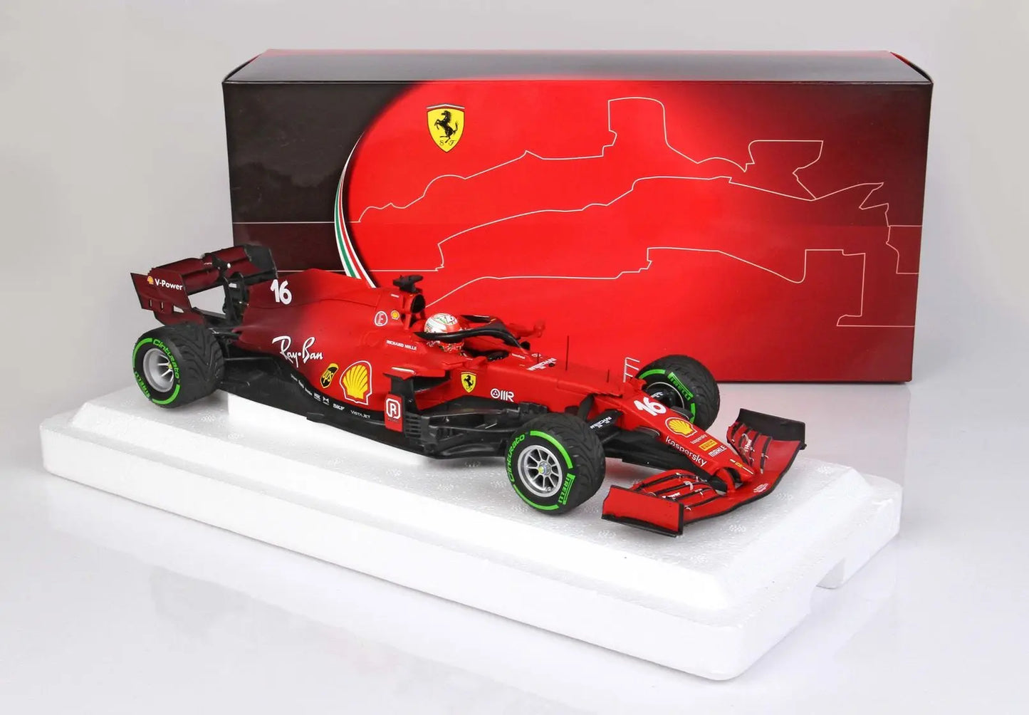 BBR 1/18 Ferrari SF21 Gran Premio del made in Italy e dell Emilia Romagna C. Leclerc #16 green intermediate tires BBR211816 - Racing Model Shop