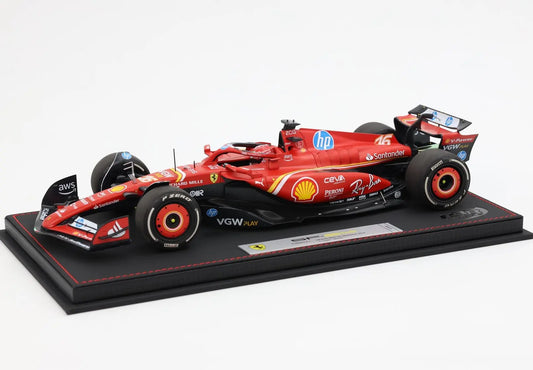 BBR 1/18 Ferrari SF24 Monaco GP 2024 Diecast Luxury Packaging Winner C. Leclerc #BBR241816CDIE PREORDER - Racing Model Shop