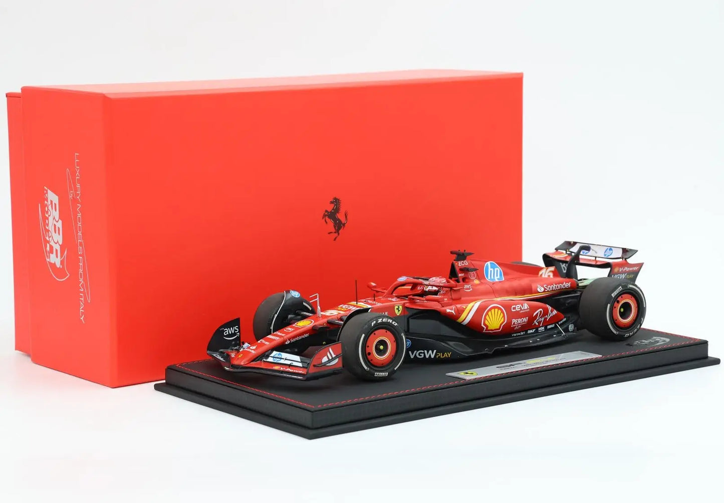 BBR 1/18 Ferrari SF24 Monaco GP 2024 Diecast Luxury Packaging Winner C. Leclerc #BBR241816CDIE PREORDER - Racing Model Shop