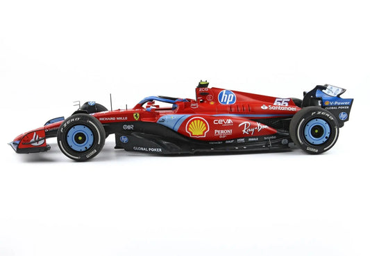 BBR 1/18 Ferrari SF24 GP USA Miami 2024 - Luxury pack Azzurro Special Livery Sainz #BBR241855BDIE - Racing Model Shop