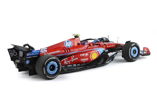 BBR 1/18 Ferrari SF24 GP USA Miami 2024 - Polifoam packaging Azzurro Special Livery Sainz # BBR241855B - Racing Model Shop