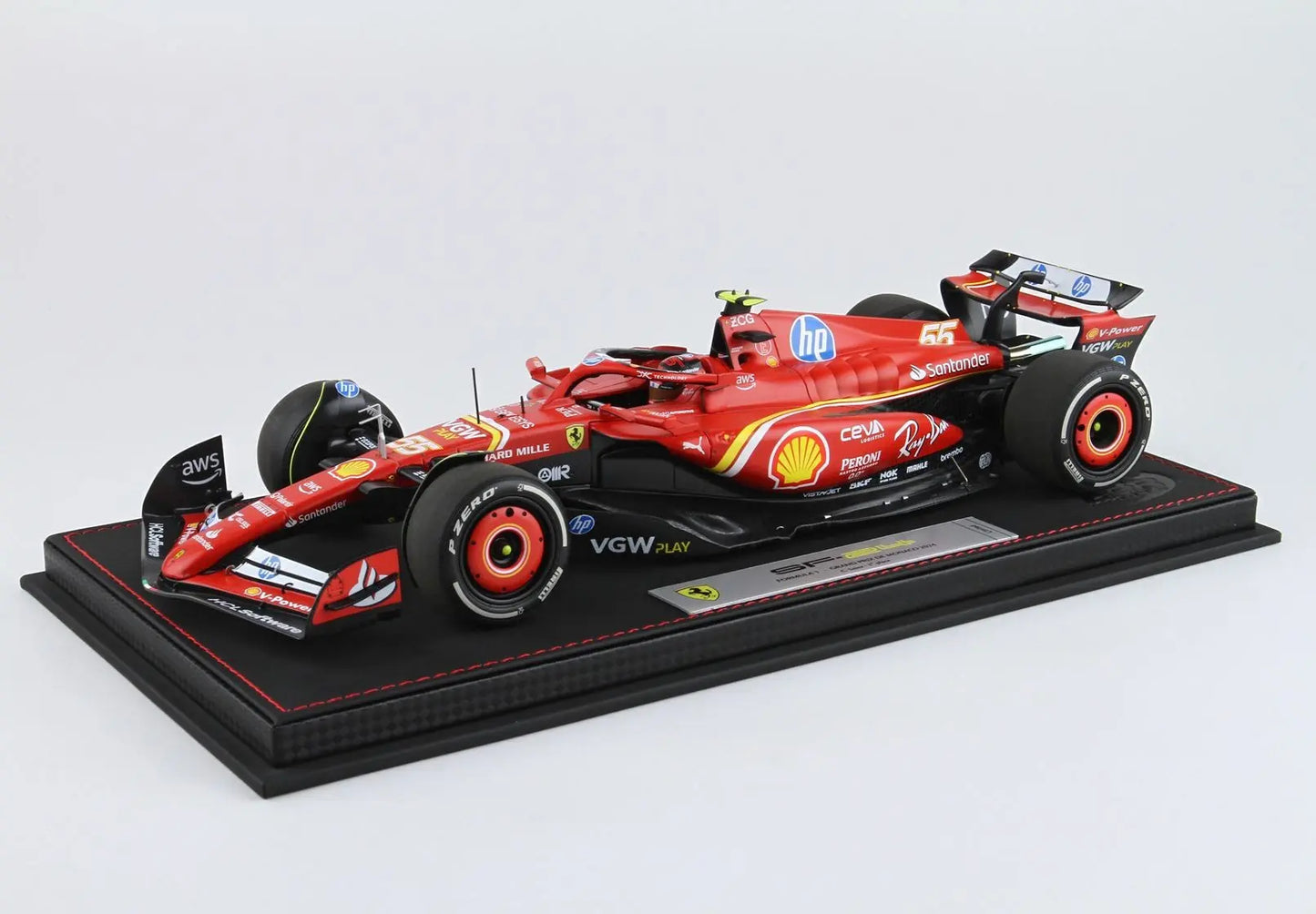 FBBR 1/18 errari SF24 Monaco GP 2024 Diecast - Luxury Packaging C. Sainz 3rd position #BBR241855CDIE - Racing Model Shop