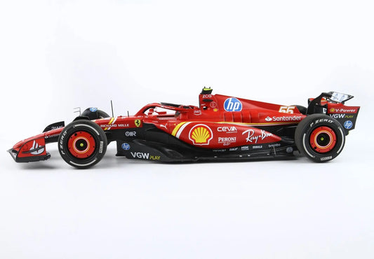 BBR 1/18 Ferrari SF24 Monaco GP 2024 - Polifoam Pack- C. Sainz 3rd position #BBR241855C - Racing Model Shop