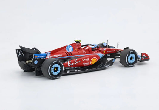 BBR 1/43 Ferrari SF24 GP USA Miami 2024 Azzurro Special Livery C Sainz BBRC301B - Racing Model Shop