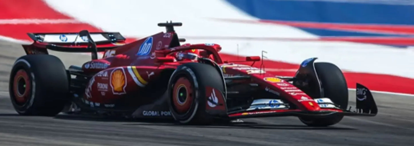 BBR 1/43 Ferrari SF24 F1 USA GP Austin 2024 Leclerc Winner BBRC312A - Racing Model Shop
