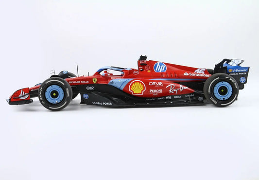 BBR 1/18 2024 Formula 1 Ferrari SF24 GP Usa Miami Special Charles Leclerc Light Blue Livery Car Model Luxury Package BBR241816BDIE - Racing Model Shop