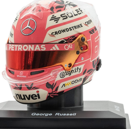 Sparkmodels 1/5 Mini Helmet Mercedes-AMG PETRONAS F1 Team George Russell Miami GP 2025