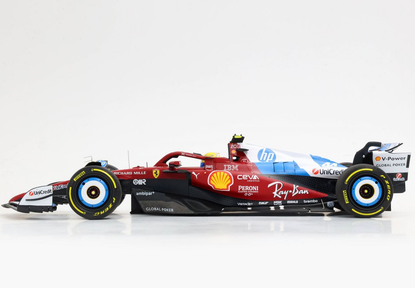 BBR Models 1/18 Ferrari SF25 F1 Miami GP Special Livery Lewis Hamilton - polyfoam package