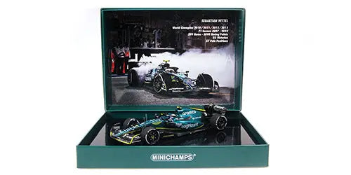 Minichamps 1/43 Aston Martin F1 TEAM AMR22  Vettel Last Race ABU DHABI GP 2022  L.E. 105 pcs. Minichamps