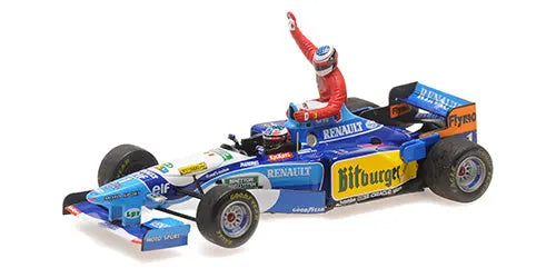 Minichamps 1/43 Benetton Renault B195  M Schumacher Canadian GP 1995 (W/Figurine Alesi) L.E. 999 Pcs Minichamps