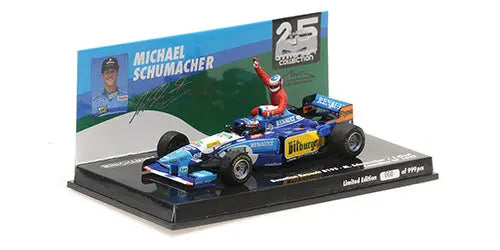 Minichamps 1/43 Benetton Renault B195 M Schumacher Canadian GP 1995 (W/Figurine Alesi) L.E. 999 Pcs Minichamps