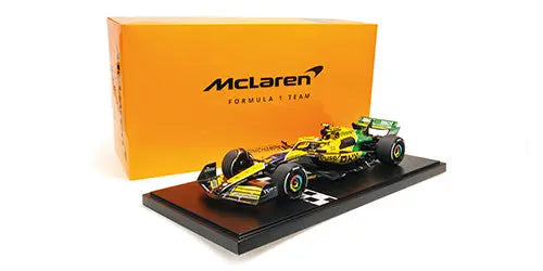 Minichamps 1/12 Mclaren Formula 1 Team MCL38 – Lando Norris – Monaco GP 2024 Senna 30th anniversary - Racing Model Shop