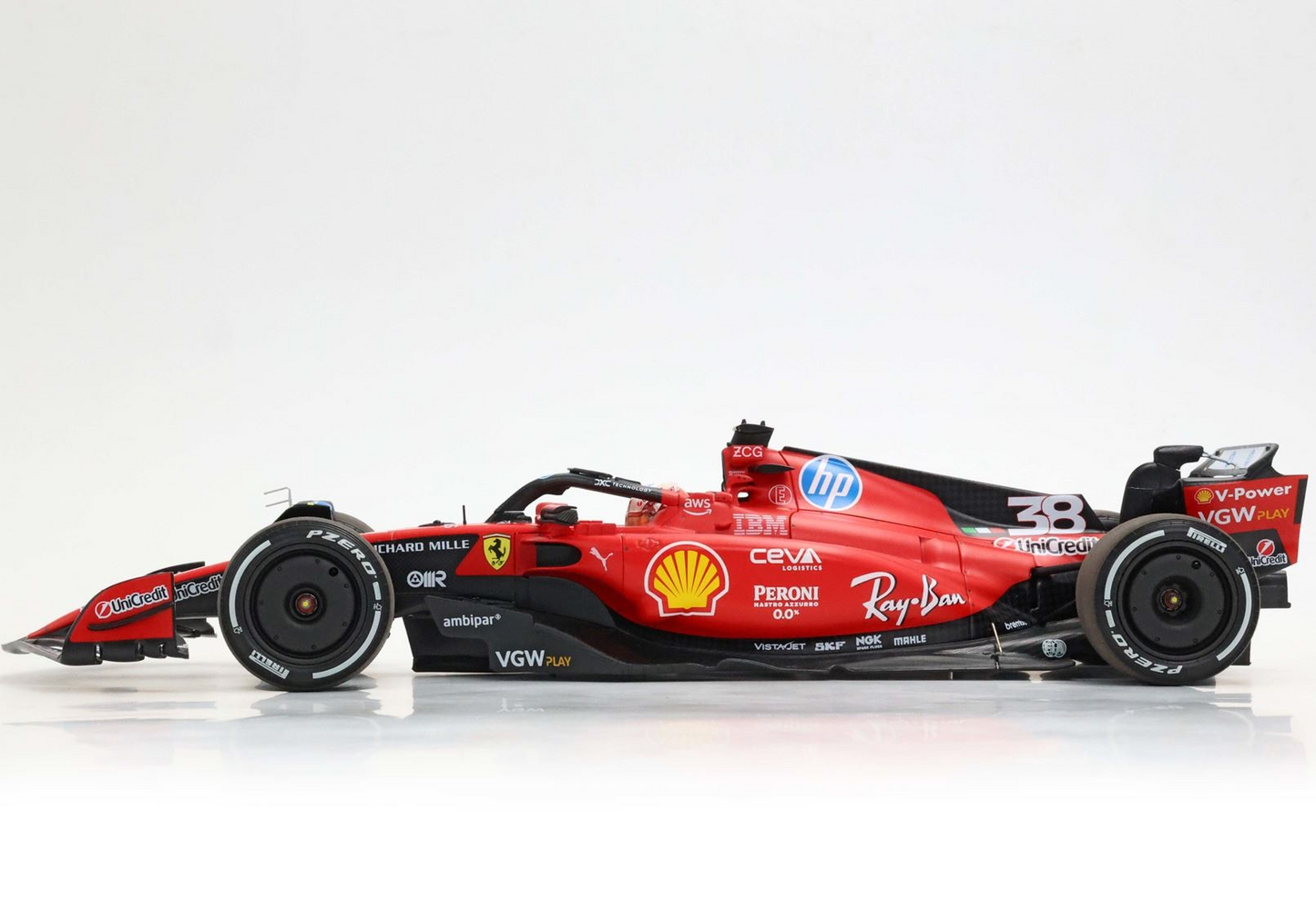 BBR Models 1/18 Ferrari SF-23 Fiorano Test 2025 #38 Zhou Guanyu Polyfoam Pack