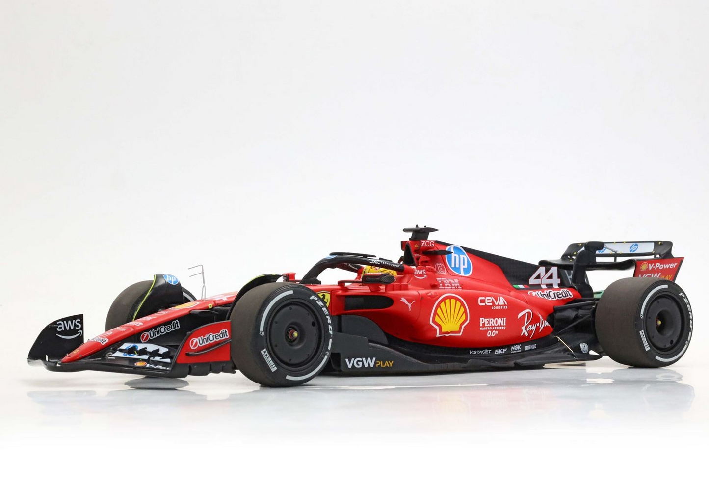BBR Models 1/18 Ferrari SF-23 Fiorano Test 2025 Lewis Hamilton Polyfoam Pack
