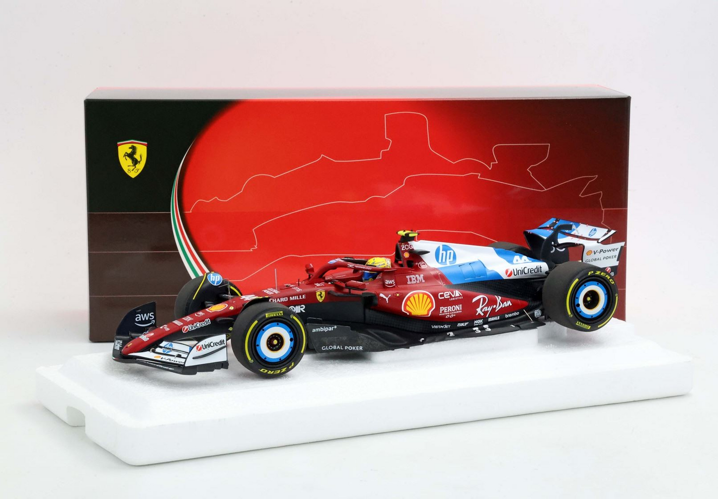 BBR Models 1/18 Ferrari SF25 F1 Miami GP Special Livery Lewis Hamilton - polyfoam package