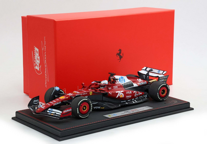 BBR Models 1/18 Ferrari SF-25 Monaco Livery For 75 Years With Shell Charles Leclerc 2nd Place Luxury Pack