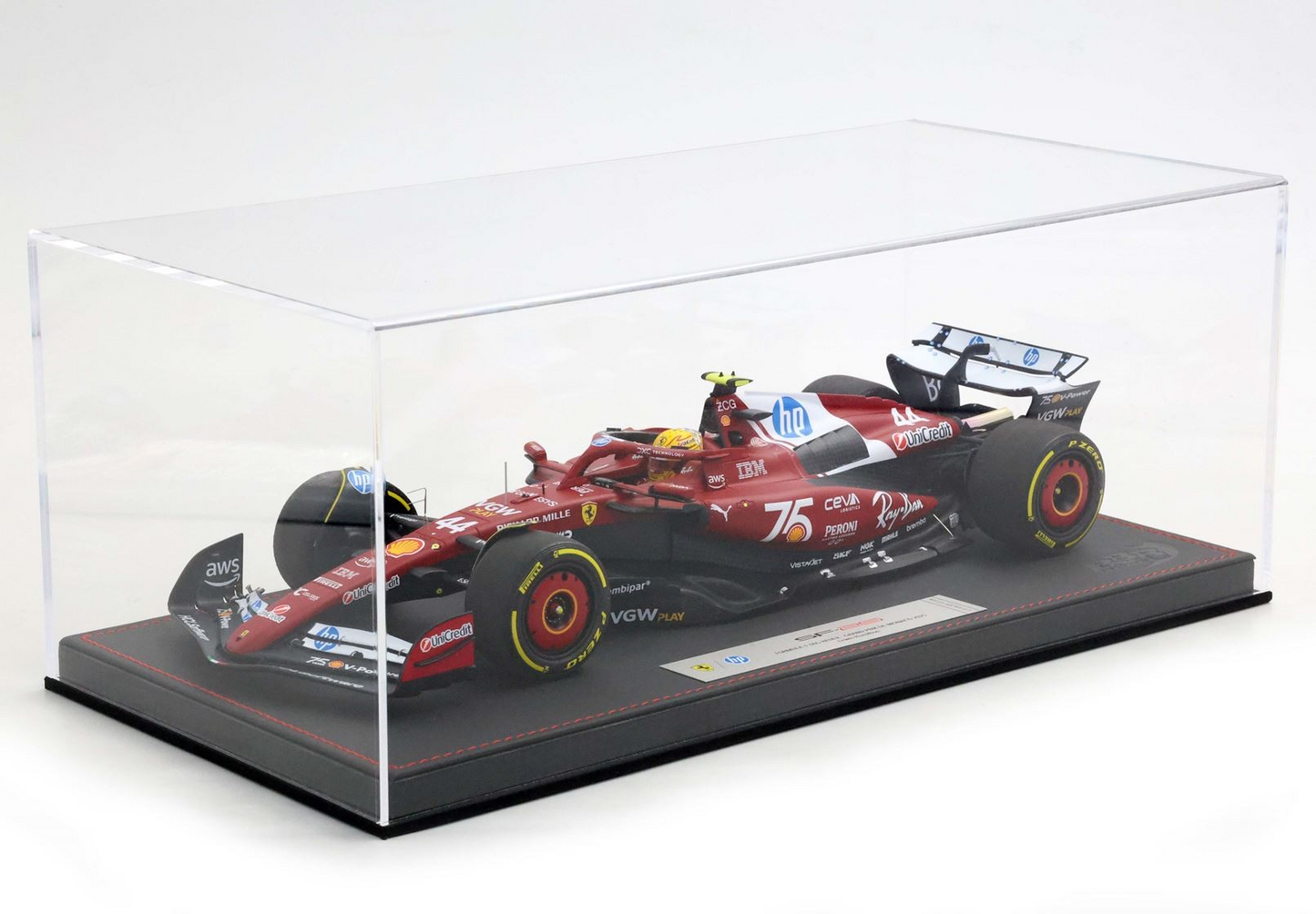 BBR Models 1/18 Ferrari SF-25 Monaco Livery For 75 Years With Shell Lewis Hamilton Luxury Pack