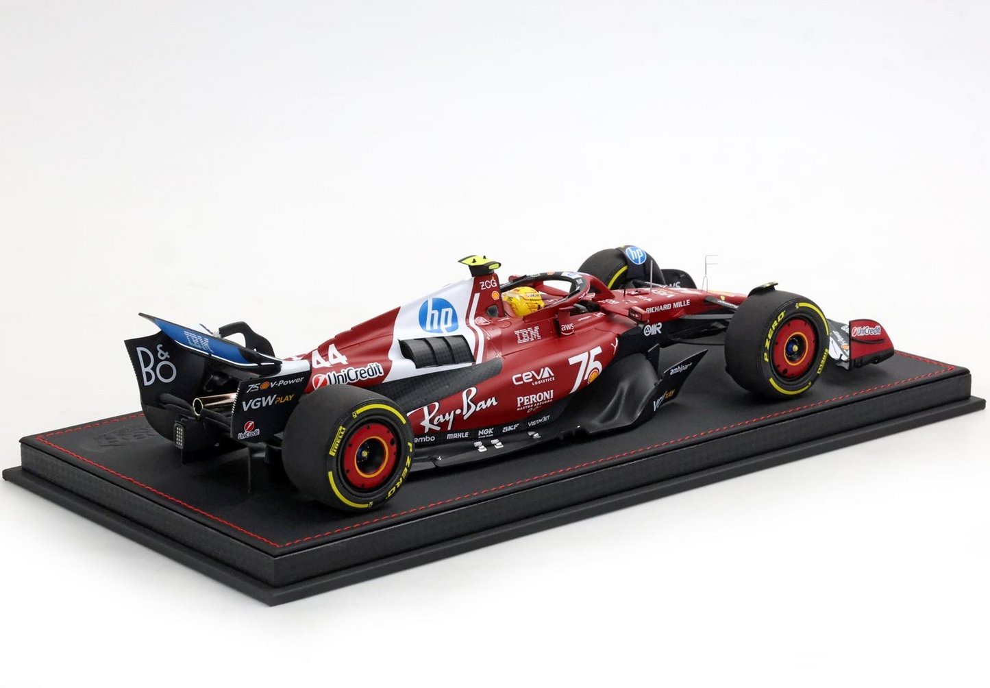 BBR Models 1/18 Ferrari SF-25 Monaco Livery For 75 Years With Shell Lewis Hamilton Luxury Pack