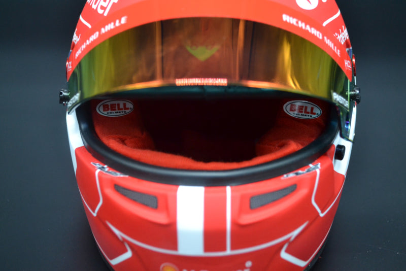 Charles Leclerc 2023 season 1/2 scale helmet from Bell Helmets