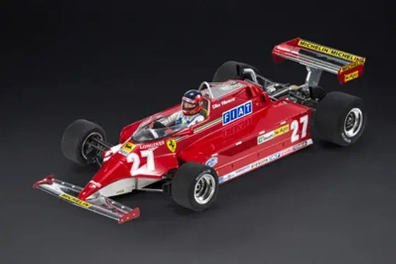 GP Replicas 1/18 Ferrari 126 CK Gilles Villeneuve #27 Winner Monaco 1981 with pilot - Racing Model Shop