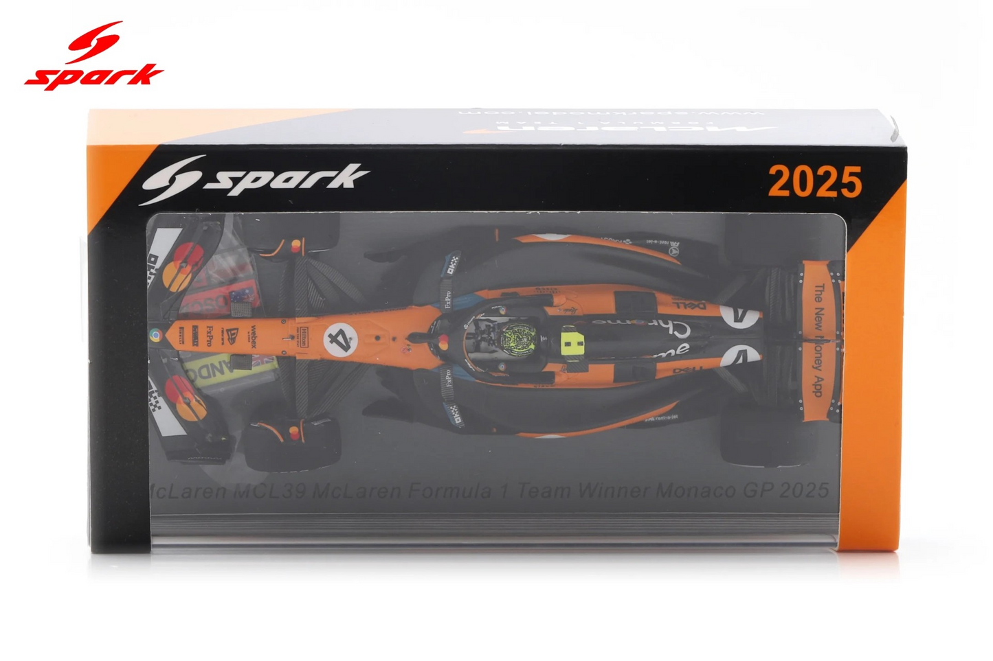 Sparkmodel 1/43 McLaren MCL39 No.4 McLaren Formula 1 Team Winner Monaco GP 2025 Lando Norris