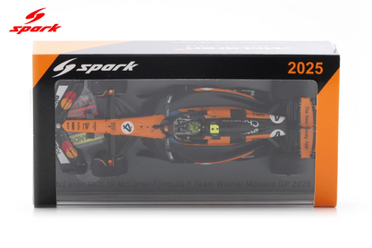 Sparkmodel 1/43 McLaren MCL39 No.4 McLaren Formula 1 Team Winner Monaco GP 2025 Lando Norris