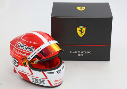 Charles Leclerc Mini Helmet 2025 season 1/2 scale helmet produced by Bell Helmets    #CL2025